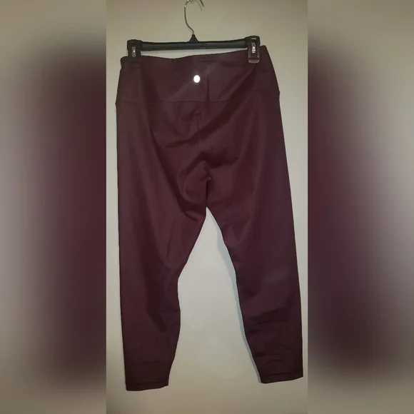 90 degree by Reflex faux leather ankle leggings. Size L. Color is a wine color. - Picture 3 of 4
